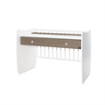 Bed DREAM NEW 60x120 white+coffee /transformed into a study desk/